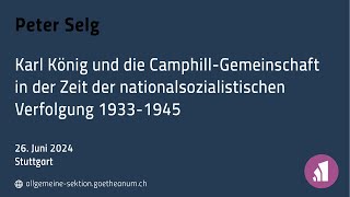 Peter Selg Karl König und die CamphillGemeinschaft [upl. by Blancha]