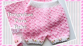 Braguitas para bebé tejido a crochet paso a paso o cubre pañal en varias tallas CrochetForBaby [upl. by Rebah232]