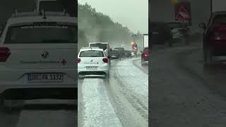 Bis zu 3 Zentimeter Hagel auf der A72 bei Zwickau hagel unwetter [upl. by Ikkin523]