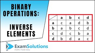 Inverse elements for Binary operations  ExamSolutions Maths Revision [upl. by Naibaf]