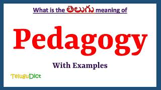 Pedagogy Meaning in Telugu  Pedagogy in Telugu  Pedagogy in Telugu Dictionary [upl. by Arakihc]