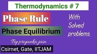 Phase Equilibrium  Phase Rule with related problems from csirnet exam [upl. by Aimo]