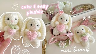 how to crochet cute mini bunny plushie  beginnerfriendly tutorial [upl. by Nnaeiluj]