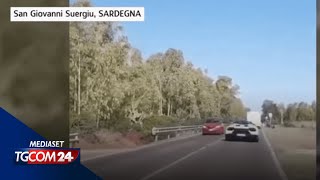 Sardegna terribile incidente tra auto di lusso e un camper [upl. by Kursh]