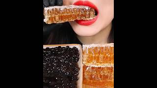 ASMR EATING HONEYCOMB TAPIOCA PEARLS EATING SOUNDS MUKBANG honeycomb shorts honey eatingsounds [upl. by Teiluj]