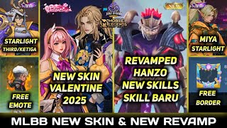 LANCELOT amp ODETTE SKIN VALENTINE 2025 REVAMPED HANZO SKILL MIYA NEW STARLIGHT  MLBB UPCOMING SKIN [upl. by Neile717]