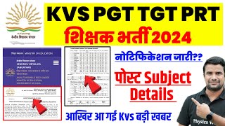 KVS PGT TGT PRT Teacher Vacancy 2024KVS Permanent Teacher Vacancy 2024KVS Eligibility Syllabus [upl. by Froehlich]