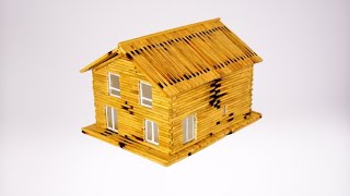 Miniature Matchstick House Scale Model  DIY Crafts Tutorial [upl. by Attenoj277]