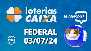 Loterias CAIXA  Federal  03072024 [upl. by Eihpos]