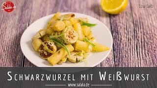 Schwarzwurzel mit Weißwurst Rezept gebratene Weißwurst Low Carb salala de [upl. by Assenev129]