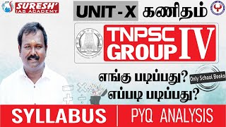 TNPSC GROUP IV  MATHEMATICS  SYLLABUS  PYQ ANALYSIS  ONLY SCHOOL BOOKS  Suresh IAS Academy [upl. by Ireland]