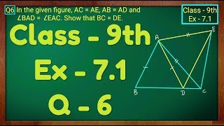 Class  9th Ex  71 Q 6 Triangles Maths NCERT CBSE [upl. by Ibbed522]