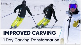 1 DAY CARVING TRANSFORMATION  2 Drills to improve your SkiIQ™ with Tom Waddington [upl. by Nyahs212]