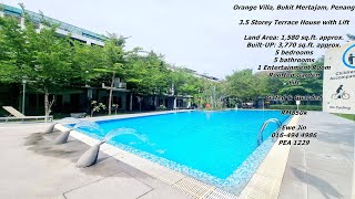 35 Storey Terrace House with Lift Orange Villa Oren Villa Bukit Mertajam Penang [upl. by Sulihpoeht215]