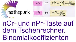 nCr und nPrTaste auf dem Taschenrechner Binomialkoeffizienten [upl. by Ailices]