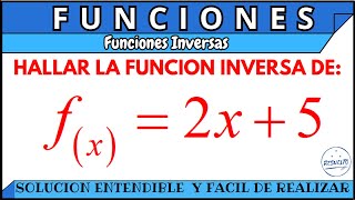 Función Inversa Paso a Paso Solución [upl. by Lenoyl]