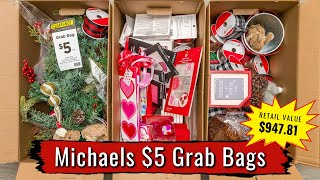 Unboxing Michaels 5 Winter Grab Bags [upl. by Enawyd208]