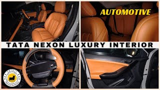 New Tata Nexon Luxurious Light Tan Seat Covers amp Steering Wheel Upgrade by Orchis  Tata Nexon [upl. by Spatz467]