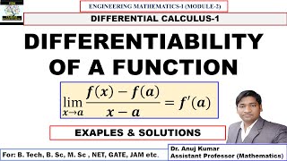 Differentiability of a function at a point  Differentiability Engineering Mathematics  Examples [upl. by Dami]