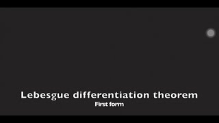 Lebesgue Differentiation Theorem First Version [upl. by Tremml]