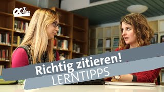 Richtig zitieren  Tipps für Seminararbeit Facharbeit amp Co  alpha Lernen [upl. by Niawd893]