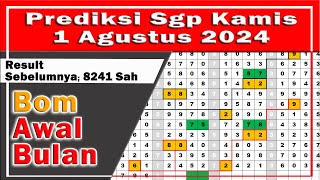 PREDIKSI SGP KAMIS 1 AGUSTUS 2024  BOCORAN TOGEL SINGAPURA HARI INI  RUMUS AKURAT SGP [upl. by Ynamreg567]