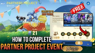 EASILY COMPLETE NEW PARTNER PROJECT EVENT  STEP BY STEP  Honor of Kings [upl. by Nerag684]