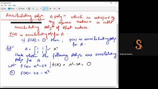 Annihilating Polynomial and Minimal Polynomial [upl. by Tench345]