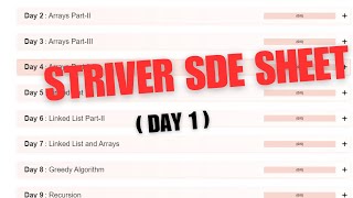 Day 1 Striver SDE Sheet topic  Array [upl. by Adnotal]