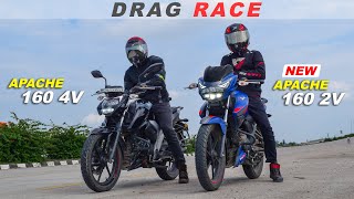 2022 Apache 160 2V vs Apache 160 4V  Drag Race  Top End Race Battle  Old is always Gold [upl. by Flight]