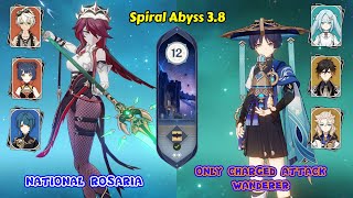 C0 Rosaria National amp Wanderer Charged Attack Only  Genshin Impact  Spiral Abyss 38 [upl. by Norina]