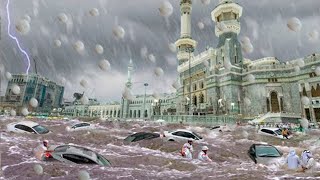 A hailstorm of Horror and floods are destroying Saudi Arabia DRASTIC CHANGES [upl. by Odlauso]