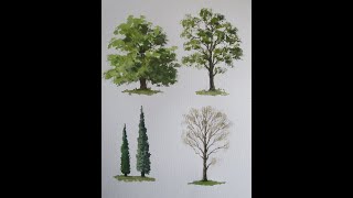 How to paint Scottish trees in watercolour for complete beginners [upl. by Ynotna]