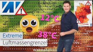 Irre Wetterkarten Extreme Luftmassengrenze über Deutschland Kippts nun doch Richtung Hitzesommer [upl. by Genevieve597]