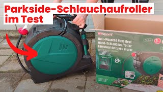 ParksideSchlauchaufroller im Test  Lohnt sich ein Kauf Lidl besser als Gardena [upl. by Notsirhc130]