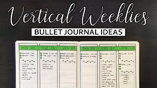 Vertical Bullet Journal Weekly Spreads 💜 Bujo layout ideas [upl. by Lrad]