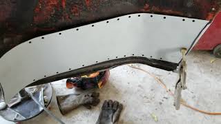 60 ragtop VW Bug wheelhouse repair section how to install one [upl. by Nohsyt885]