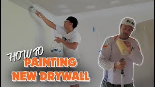 Painting new Drywall Plasterboard [upl. by Lionel]