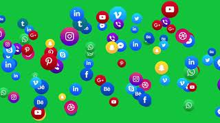 flowing iconssocial media icons green screen video [upl. by Atnohsal]