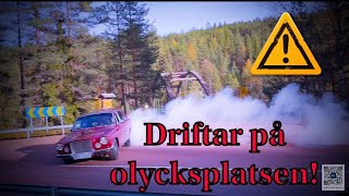 Driftar på olycksplatsen och test and tune Volvo 164 Chev 383 Stroker [upl. by Broder]