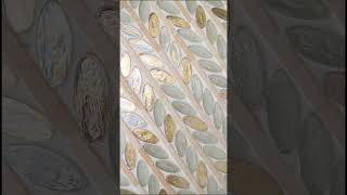 Elegant Olive Glass Gold and Crema Marfil Marble Tree Branch Mosaic Tiles [upl. by Krahmer]