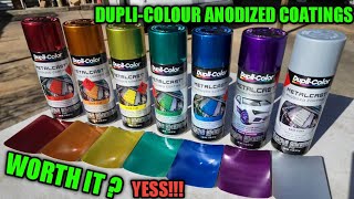 Duplicolour Metalcast Anodized Coating paints sprayed out and reviewed AWESOME 👏 COLOURS 👏 [upl. by Appledorf]