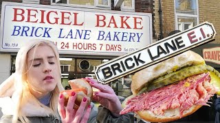 TRYING AN EPIC SALT BEEF BEIGELBAGEL AT LONDONS MOST FAMOUS BEIGEL SHOP ON BRICK LANE [upl. by Aihsenor]