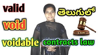 types of contracts law valid void voidable contracts in telugu [upl. by Oby]