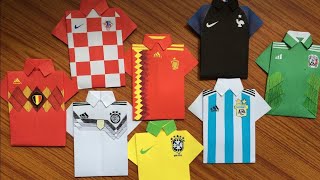 World 🏆cup 2018 how to make a Tshirt jersey  origami  paper craft  DIY craft  craft ideas [upl. by Mun]