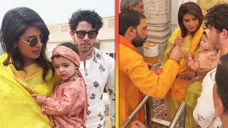 Priyanka Chopra and Nick Jonas Daughter Malti Gets BLESSED in India [upl. by Warner]