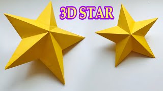 How to Make 3D Star for your Christmas Decoration  Paper Craft [upl. by Siduhey]