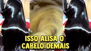 CABELEIREIRA PERGUNTOU O QUE USEI ALISA DEMAIS Cabelo Fica Liso Escorrido  Progressiva Caseira [upl. by Eilis]