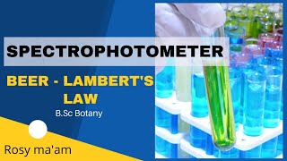 Spectrophotometer Beer  Lamberts Law Principle  Working Mechanism  ApplicationBSc Botany [upl. by Donielle]