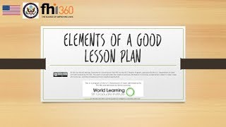 Elements of a Good Lesson Plan [upl. by Cadmar215]